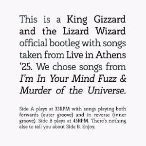 King Gizzard And The Lizard Wizard - I'm In Your Mind Fuzz / Murder Of The Universe Live in Athens '25 (Vinyl LP)